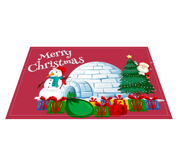 Christmas placemats festive holiday scene - TenStickers
