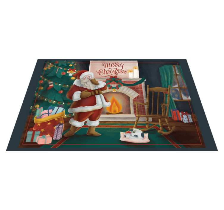 Xmas house with Santa Christmas placemats - TenStickers