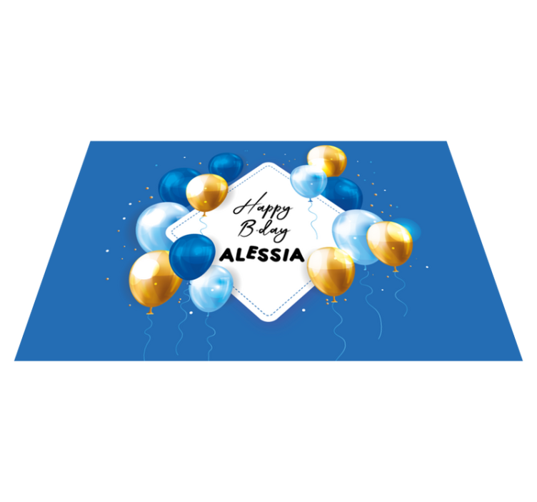 Balloons and papers party name placemats - TenStickers