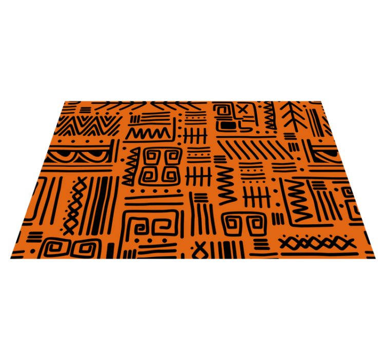 Black/orange ethnic African textured placemat - TenStickers