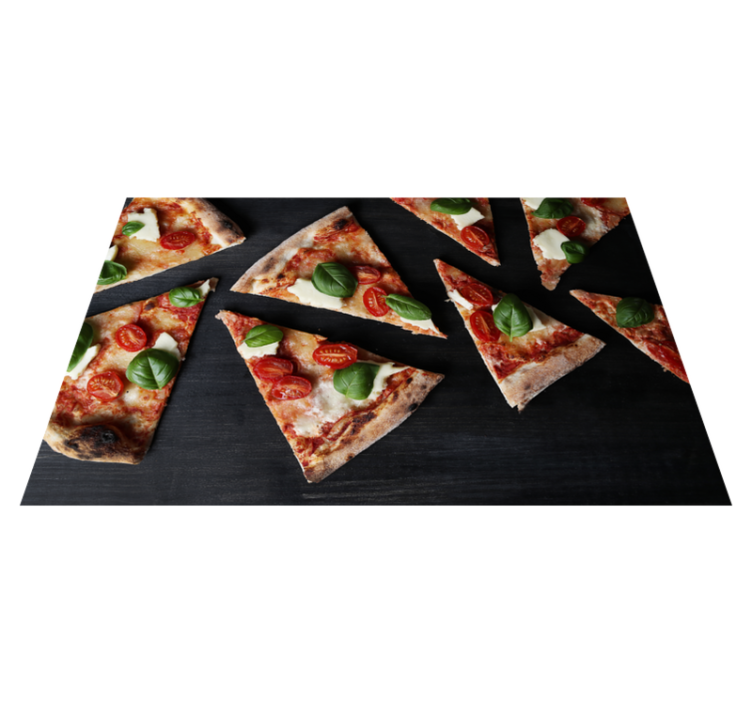 Sliced pizza arrangement restaurant placemats - TenStickers