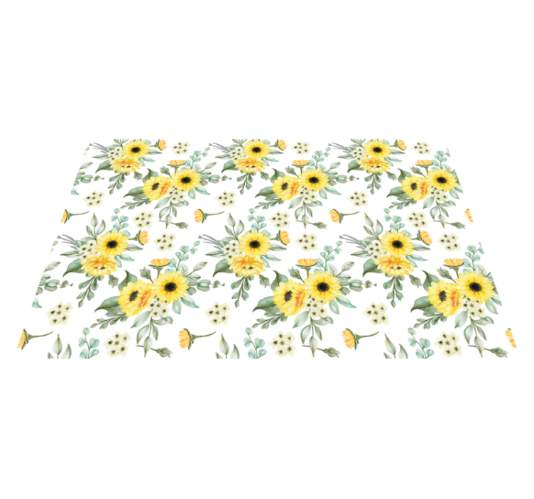 Yellow gentle flower pattern modern placemats - TenStickers