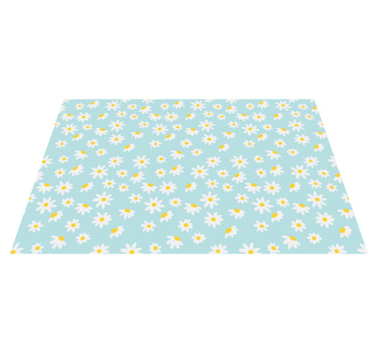 Cute daisy pattern on blue background placemats - TenStickers
