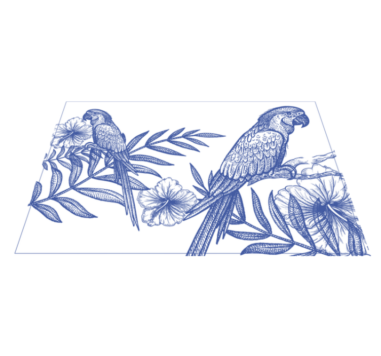 Original placemats elegant parrots design - TenStickers