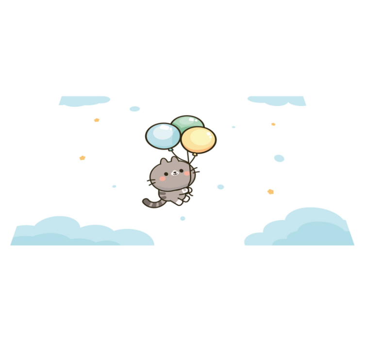 Cat and balloons children placemats - TenStickers