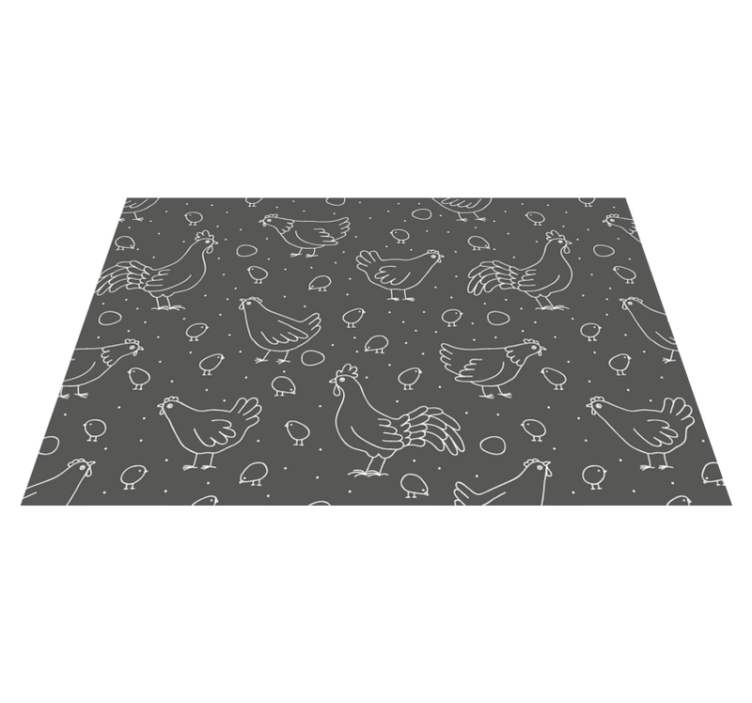 Black and White chicken pattern Vinyl placemats - TenStickers