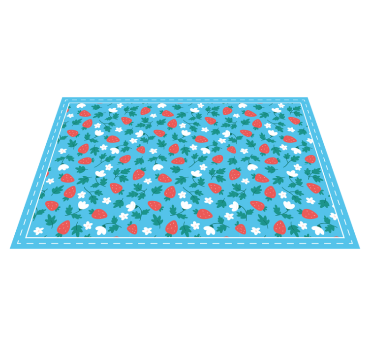 Original placemats strawberry floral design - TenStickers