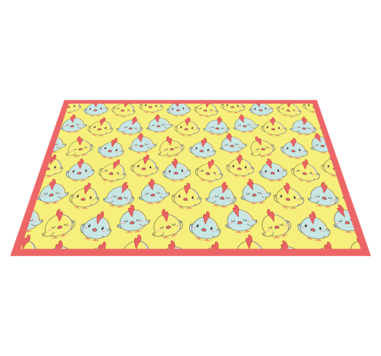 Yellow baby chick pattern children placemats - TenStickers