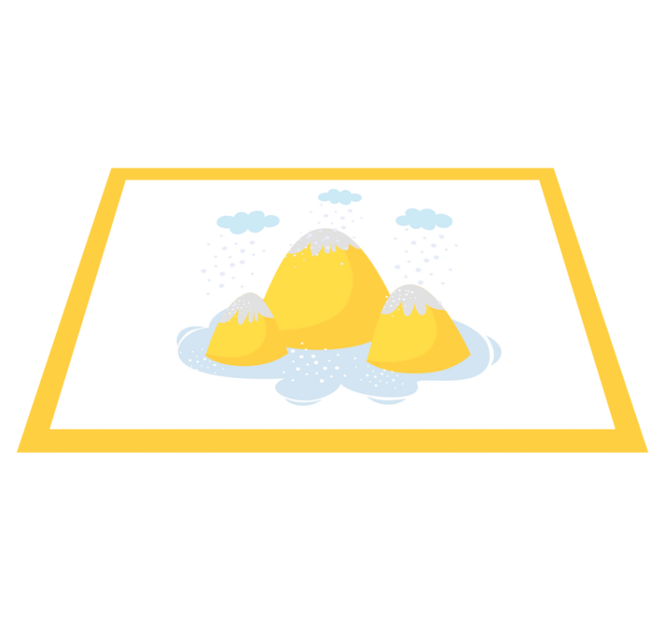 Children placemats yellow mountain illustration - TenStickers