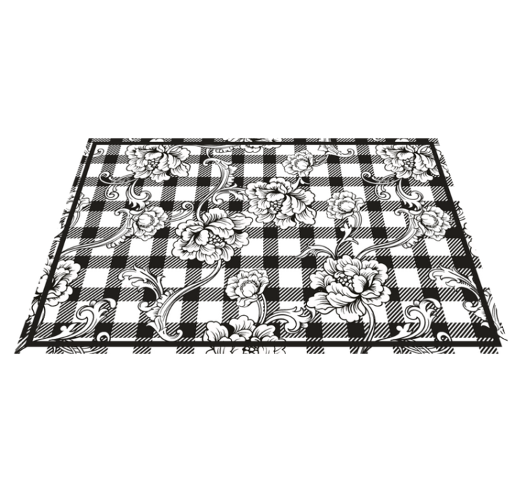 Original placemats floral checkered design - TenStickers