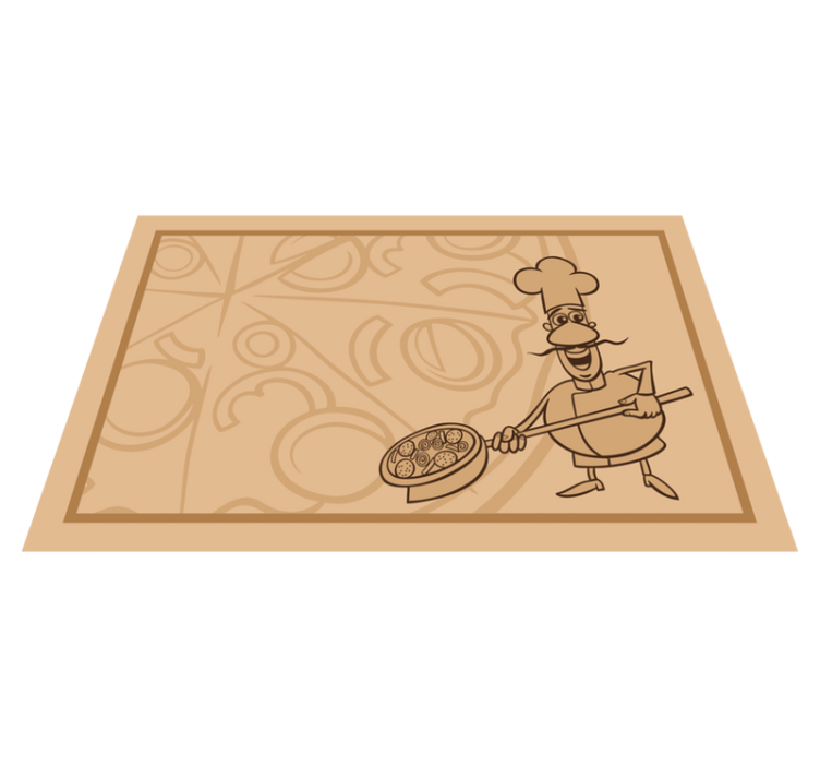 Children placemats chef with pizza - TenStickers