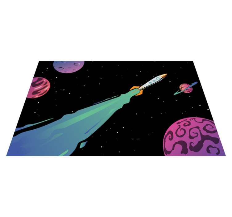 Cartoon space with rocket original placemats - TenStickers