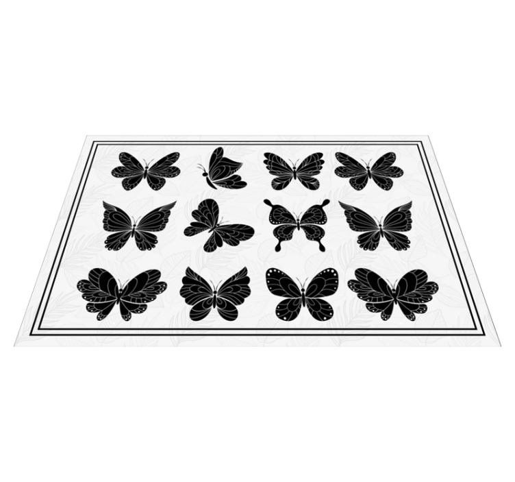 Black group of butterflies butterfly placemats - TenStickers