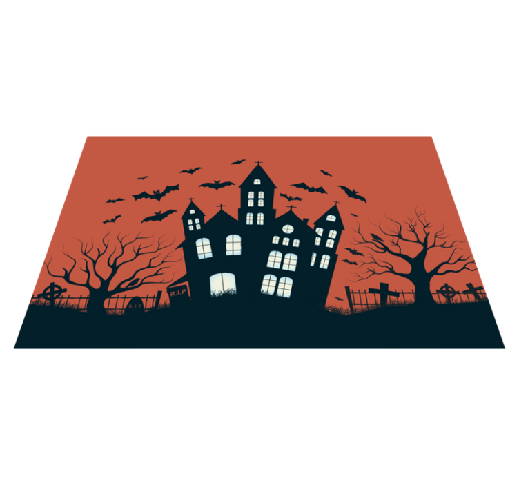 Starry castle flying bats Halloween placemats - TenStickers