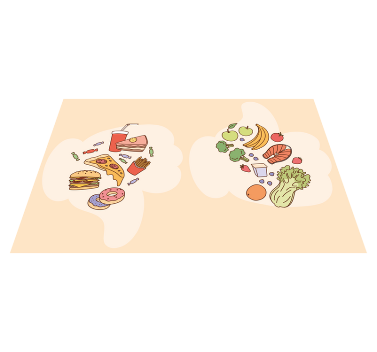 Healthy and junk food children placemats - TenStickers
