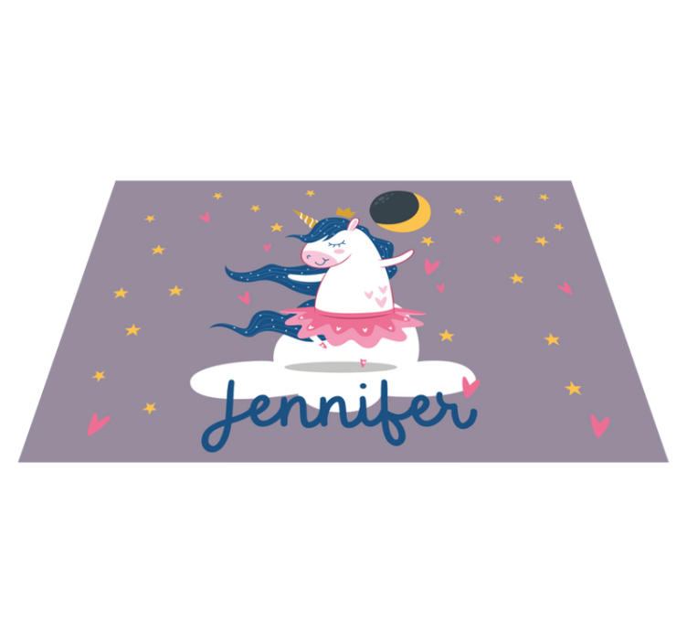 Children placemats unicorn dancing night - TenStickers