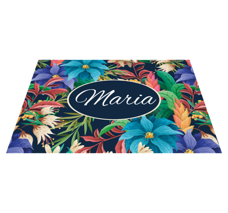 Personalisable placemats floral personalized platter - TenStickers