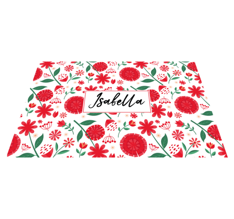 Personalisable placemats floral name design - TenStickers