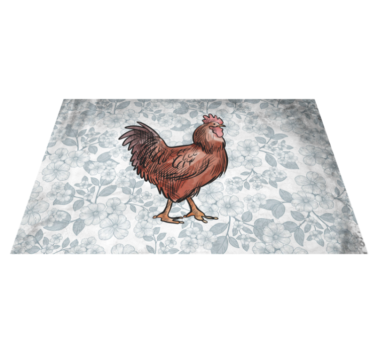 Original placemats rustic chicken illustration - TenStickers