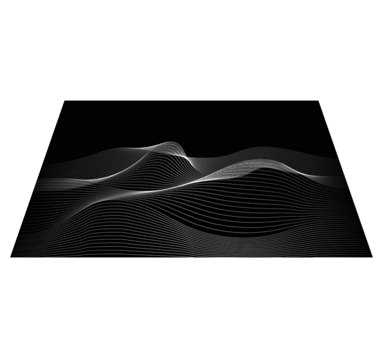 3d abstract black wave modern placemats - TenStickers