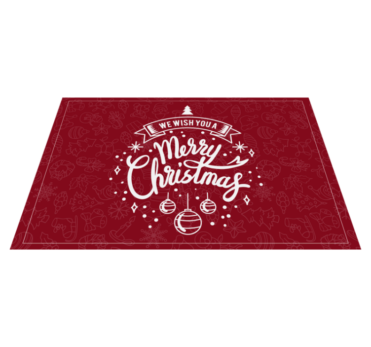 Red holiday greeting Christmas placemats - TenStickers