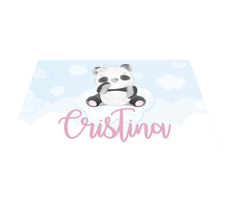 Cute panda for girl with name children placemat - TenStickers
