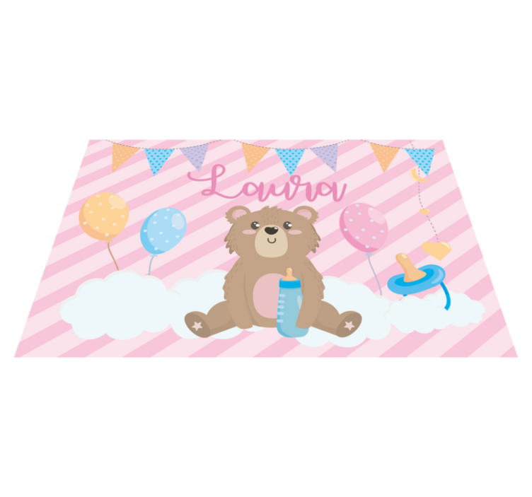 Children placemats cute bear balloon - TenStickers
