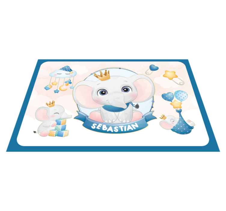 Children placemats cute elephant illustration - TenStickers