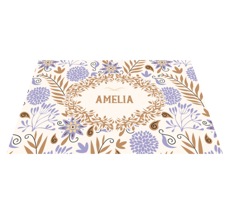 Personalisable placemats flower pattern placemats - TenStickers