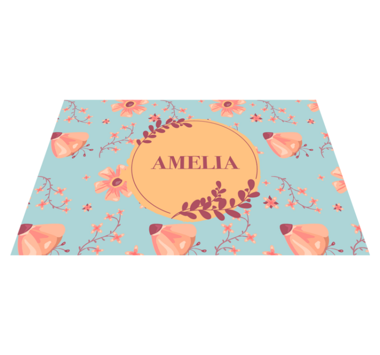 Personalisable placemats botanical custom name - TenStickers