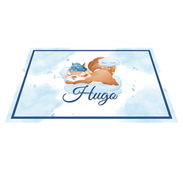 Children placemats squirrel on cloud design - TenStickers
