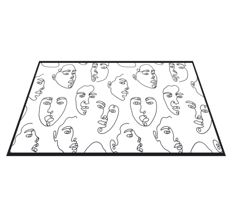 Modern placemats abstract face linework design - TenStickers