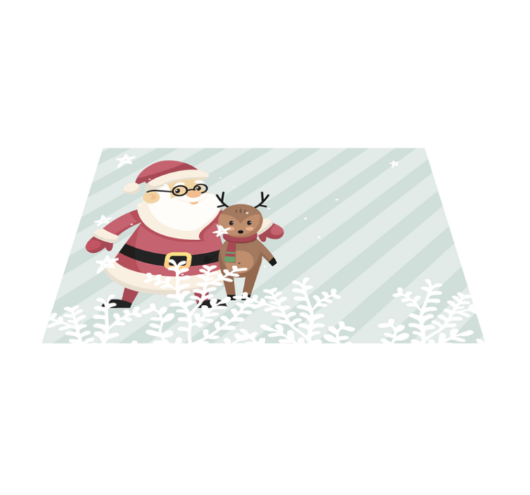 Christmas placemats santa with reindeer design - TenStickers
