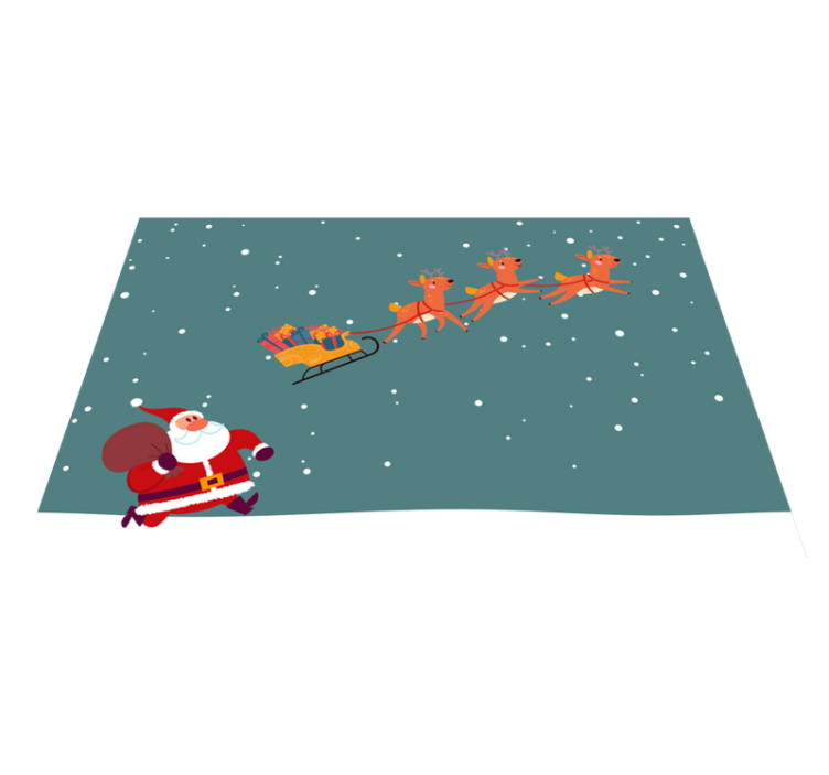 Christmas placemats santa claus sleigh ride - TenStickers