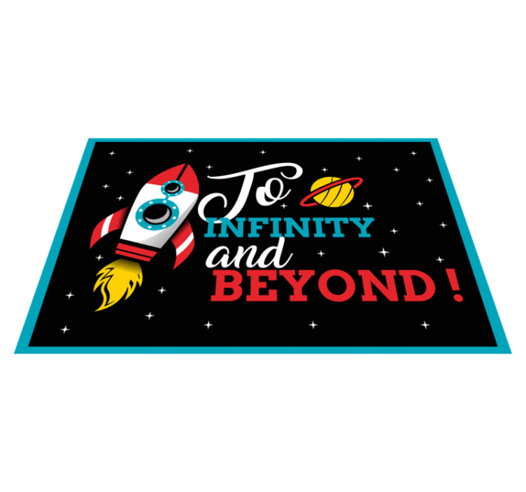 Placemats with quotes rocket to infinity - TenStickers