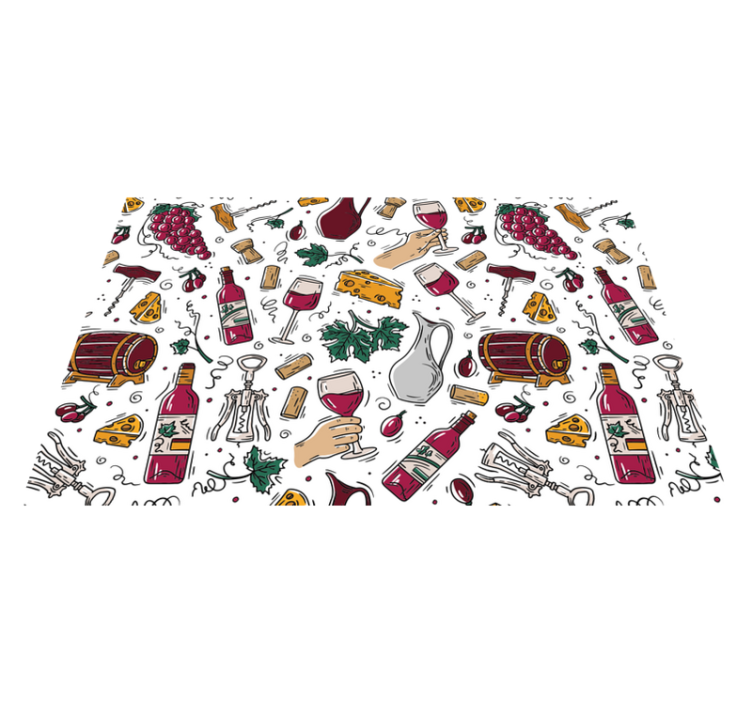 Original placemats with wine and cheese design - TenStickers