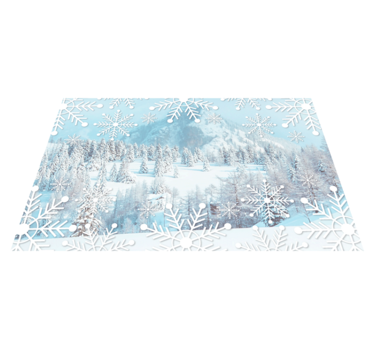 Christmas placemats snowflake winter landscape - TenStickers