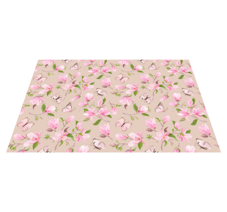 Magnolia and butterfly design  vinyl placemats - TenStickers
