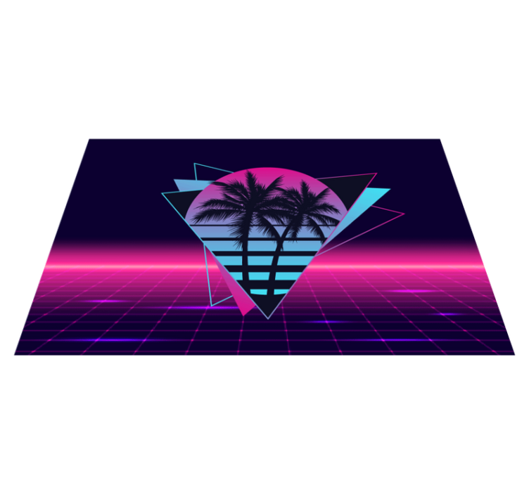 Vaporwave style palm tree original placemat - TenStickers