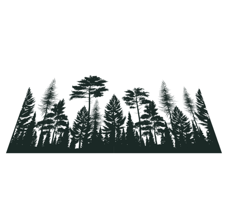 Textured placemats silhouette forest design - TenStickers