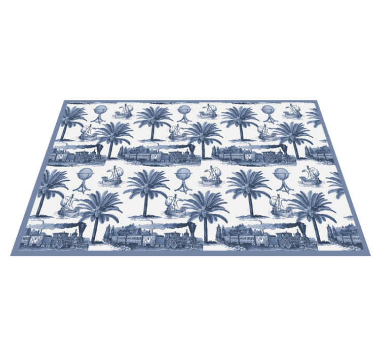 Modern placemats featuring nostalgic travel scenes - TenStickers