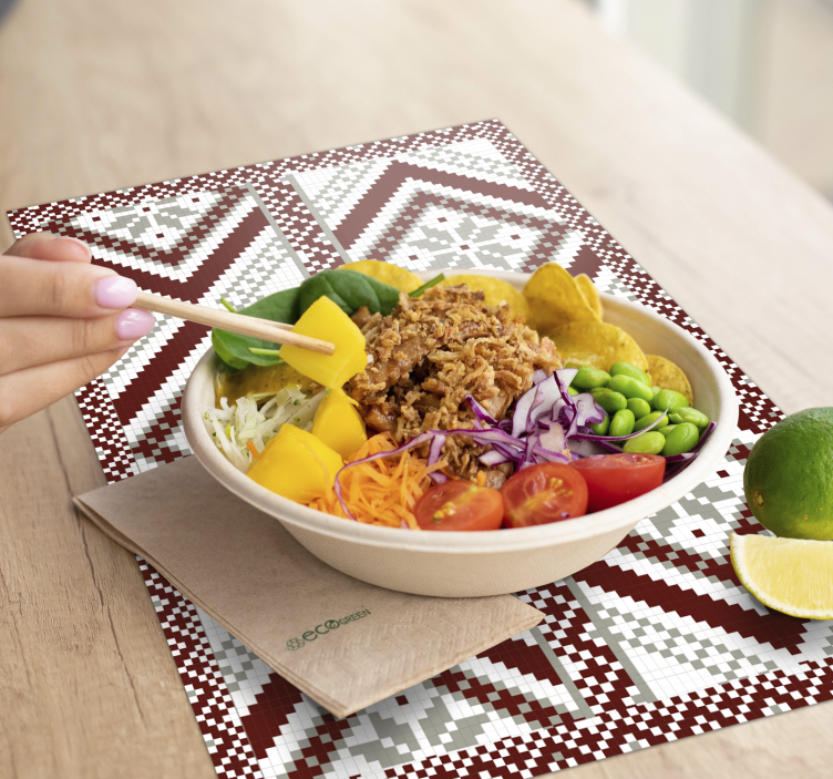 Textured placemats with geometric design - TenStickers