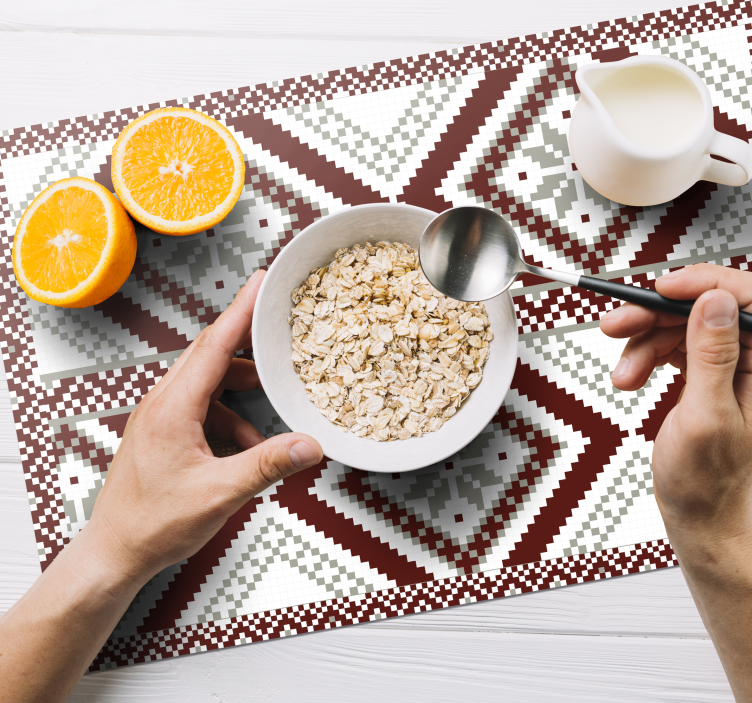 Textured placemats with geometric design - TenStickers