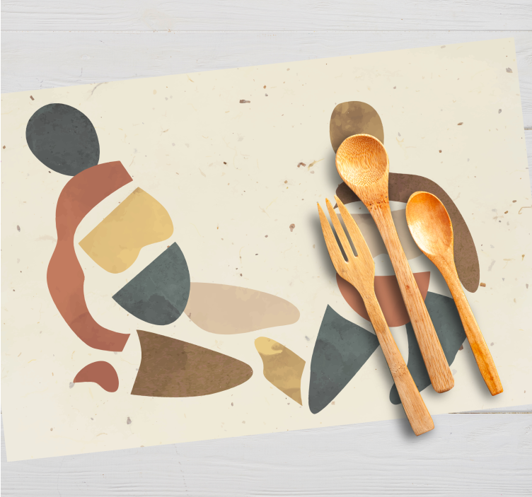Abstract figures autumnal hue modern placemats - TenStickers