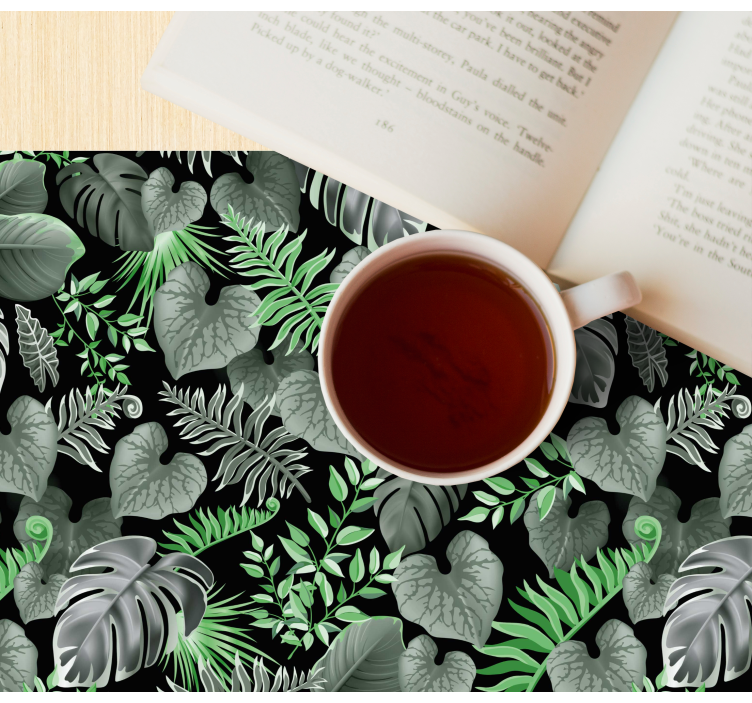 Beautiful dark tropic monstera Vinyl placemats - TenStickers