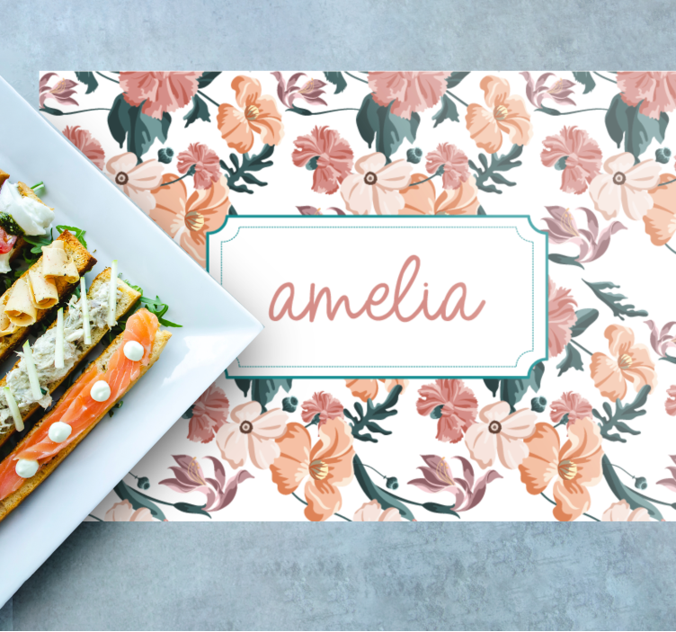 Beautiful pastel flowers pattern placemats - TenStickers