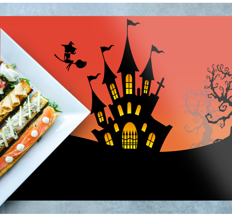 Caste red Halloween night Halloween placemats - TenStickers