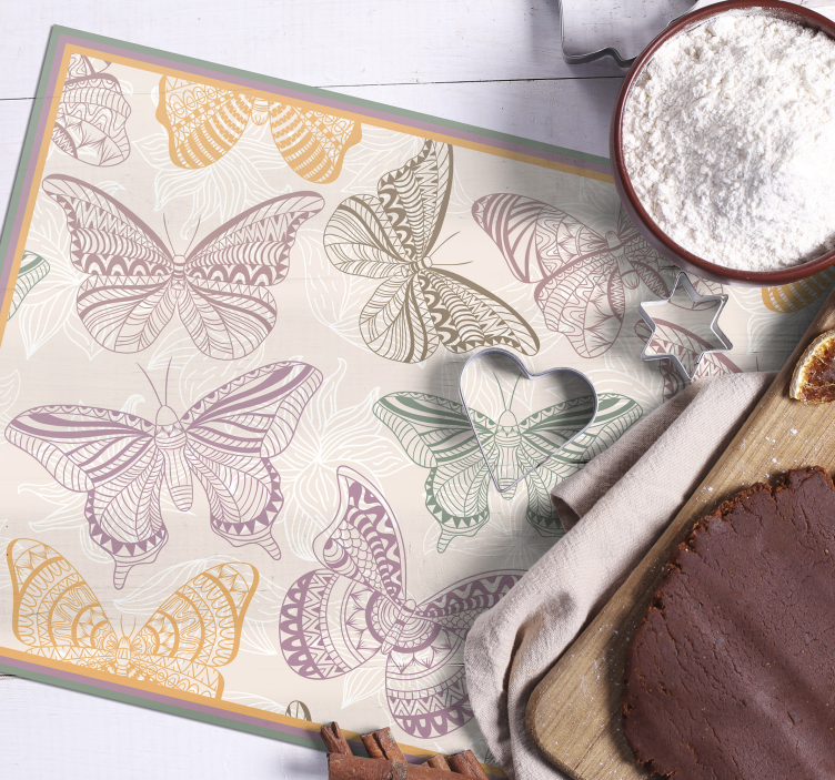 Colored butterflies butterfly placemats - TenStickers