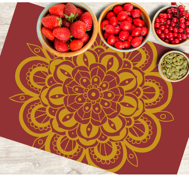 Crimson red and yellow mandala elegant placemat - TenStickers