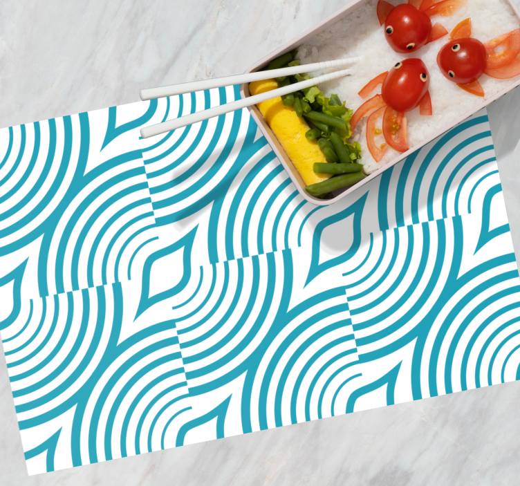 Curved Wave Pattern modern placemats - TenStickers